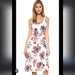 Cupcakes And Cashmere Hendricks Floral Midi Dress | White Floral | Size 8
